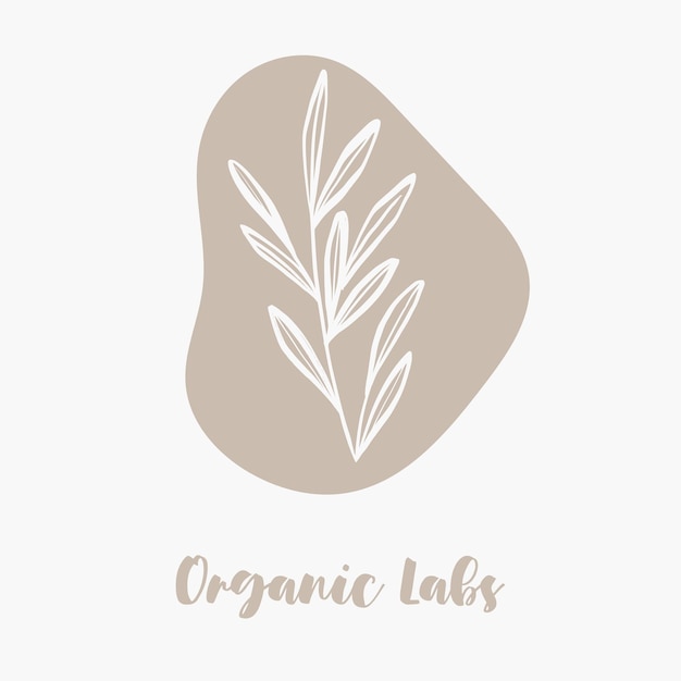 Delicate hand drawn organic logos and icons for ecological, farm food market, healthy life and local food restaurants or organic cosmetics labels. Vector illustration