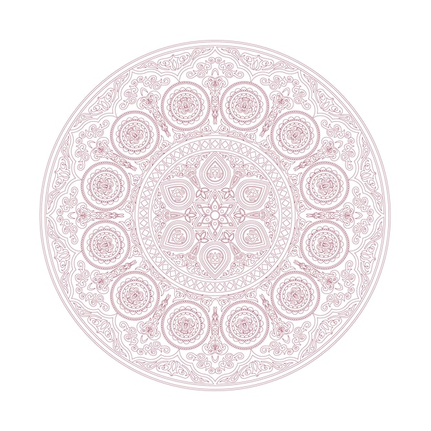 Delicate mandala pattern in boho style on white