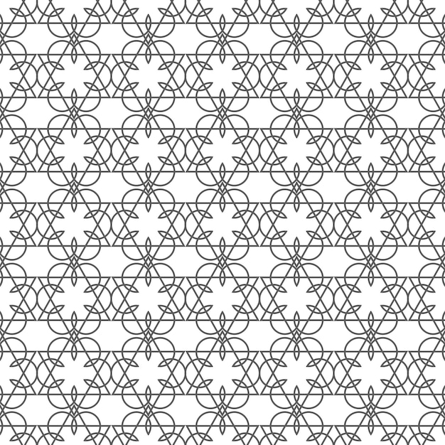 Delicate monochrome geometric seamless pattern. Abstract floral stylized background