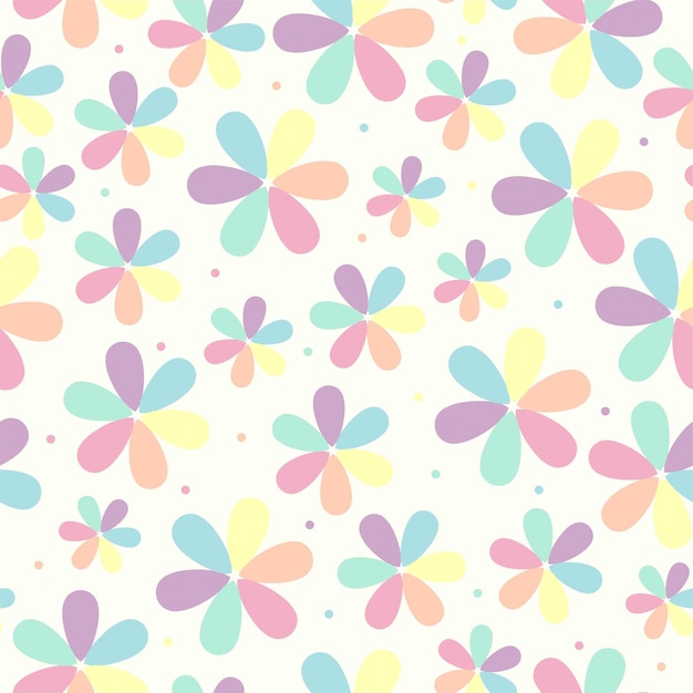 Delicate pastel color flower seamless pattern