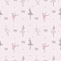 Vector delicate pattern of ballerina