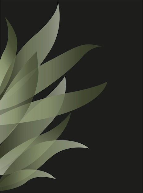 Vector delicate and sophisticated illustration of a plant branch with leaves