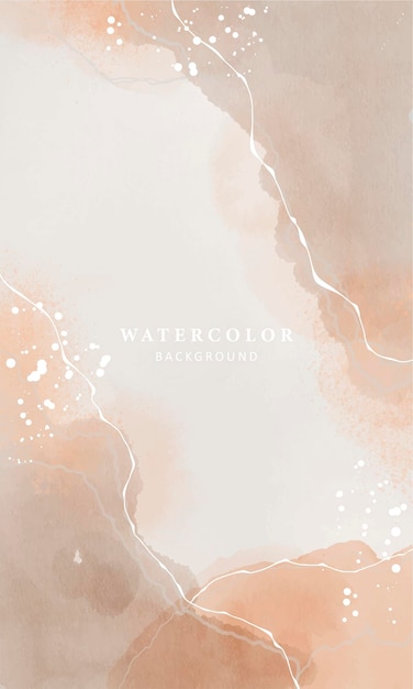 ベージュ トーンの繊細なベクトル水彩背景