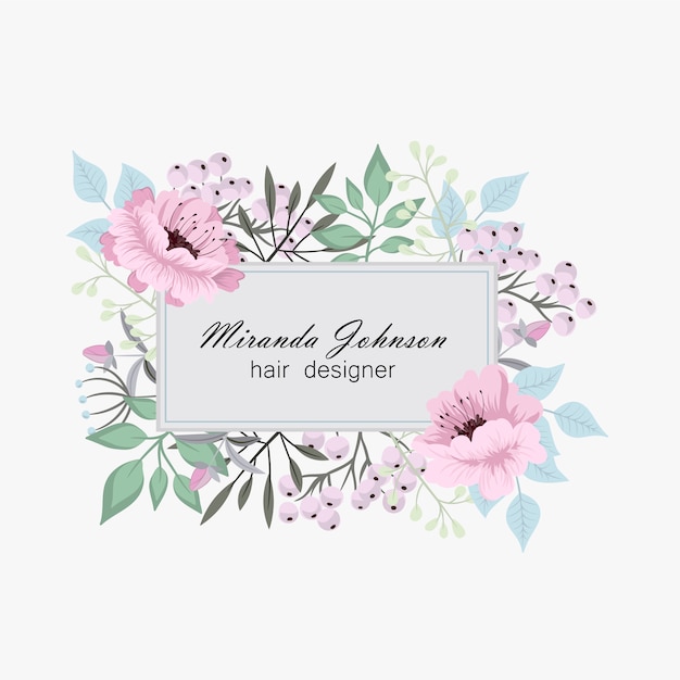 Delicate wedding floral vector design frame