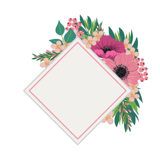 Delicate wedding floral vector design frame