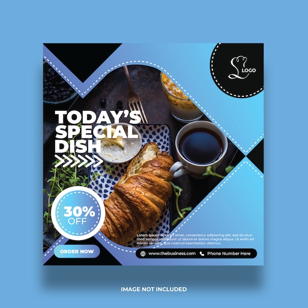 Delicious abstract today's special dish food social media post colorful promotion template