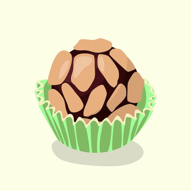 Delicious Almond Brigadeiro Gourmet Vector