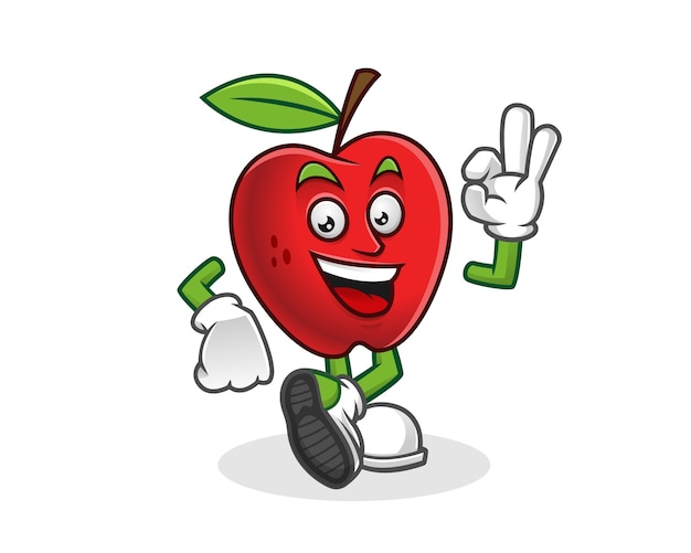 Vector delicious apple mascot