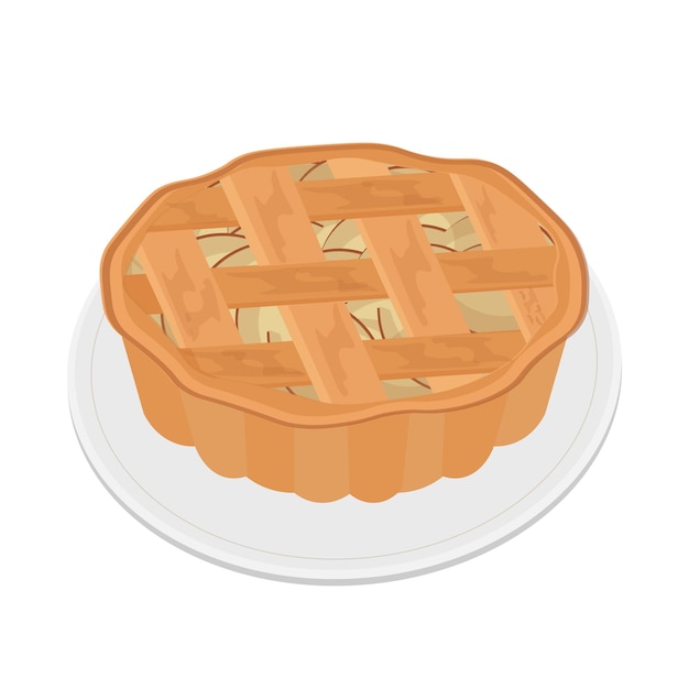 Delicious apple pie vector illustration logo