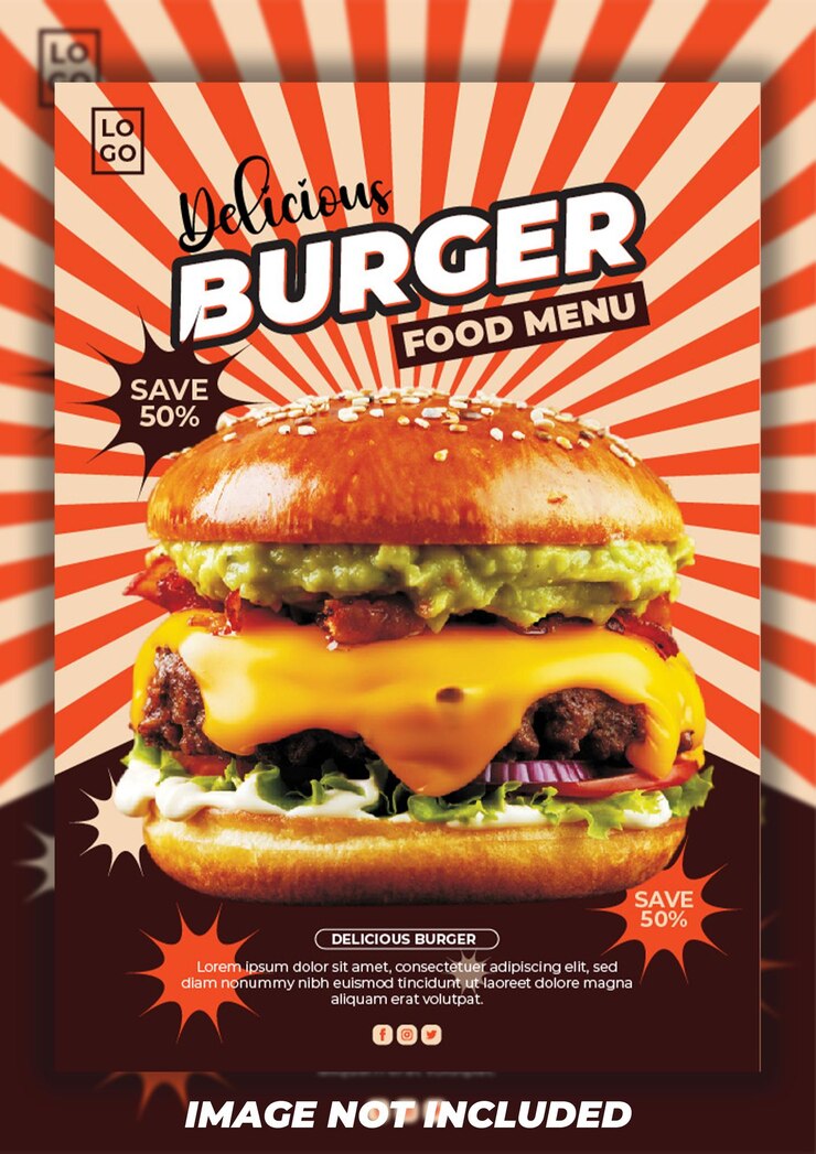 Vector 맛있는 아시아 음식 소셜 미디어 템플릿 디자인