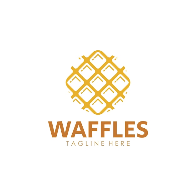 Delizioso modello di logo waffle belga