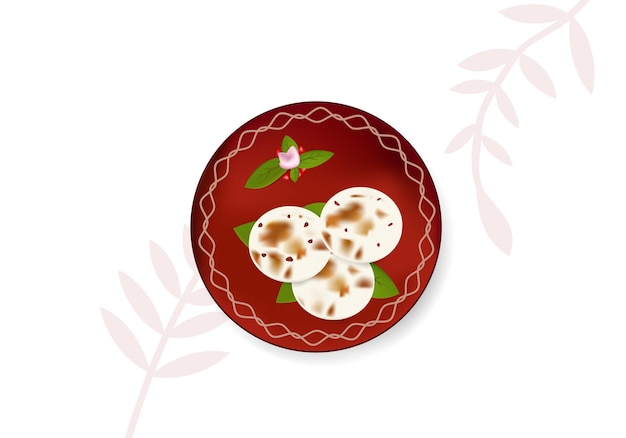 Vettore delizioso dolce bhapa pitha più comune durante l'inverno in bangladesh e in india