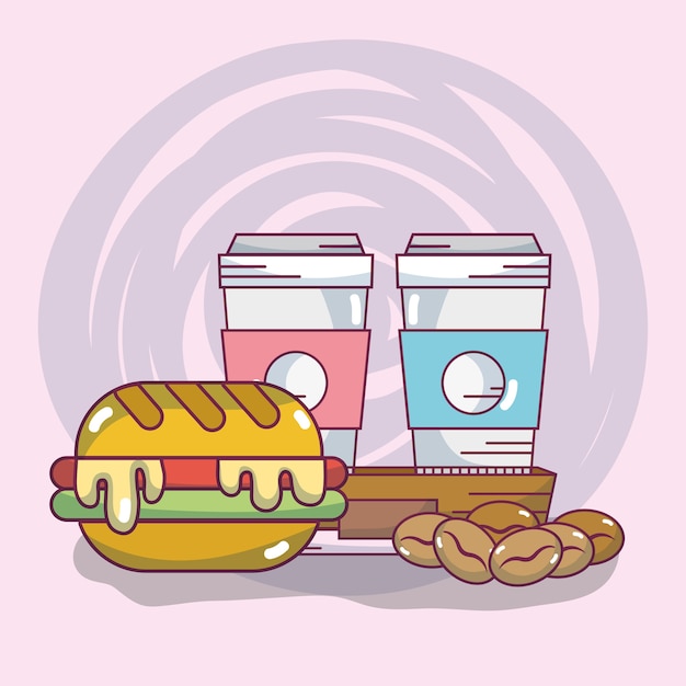 Vector delicious breakfast cartoons