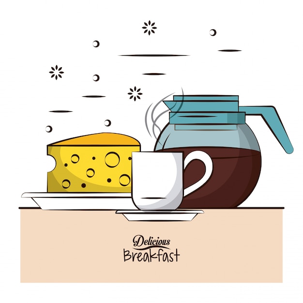 Illustrazione deliziosa colazione