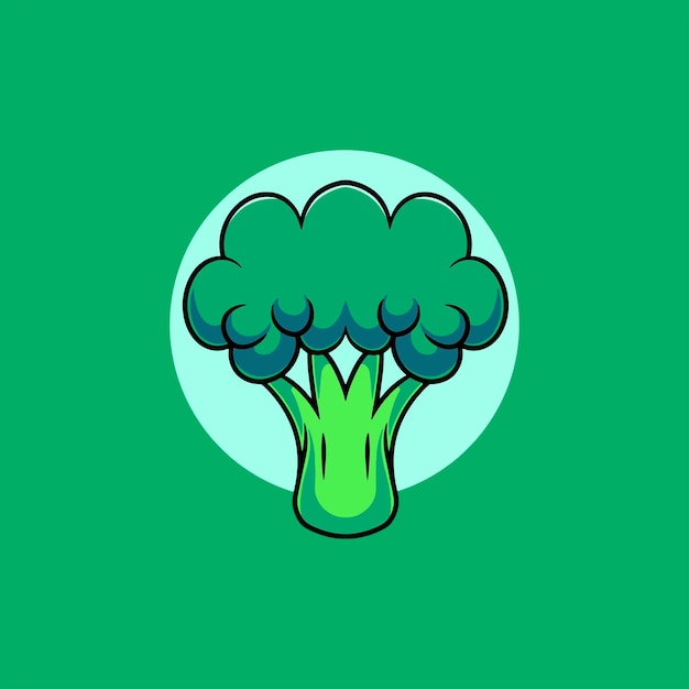 Delicious broccoli food cartoon illustration