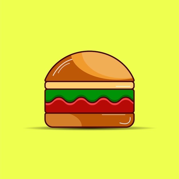 Delicious Burger colored vector outline