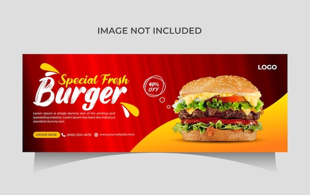 Delicious burger facebook banner template