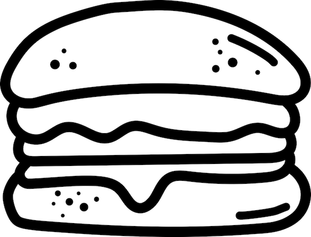 Delicious burger flat icon. Design template vector