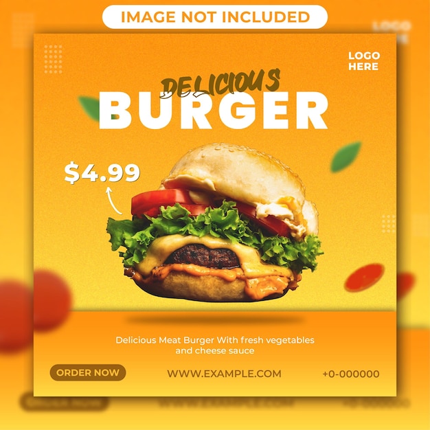 Delicious Burger Social Media Post of Flyer