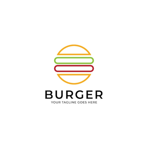 おいしいハンバーガーフラットアイコンのロゴやデザインメニューのウェブサイトのプロモーションアイテムのステッカー