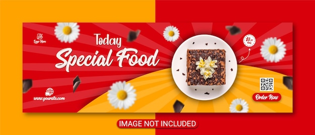 Delicious cake flyer or bakery food menu template cover design premium vector