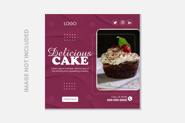 delicious cake new template design social media