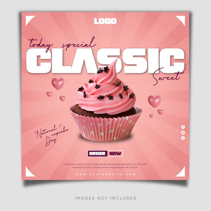 Vector delicious cake post