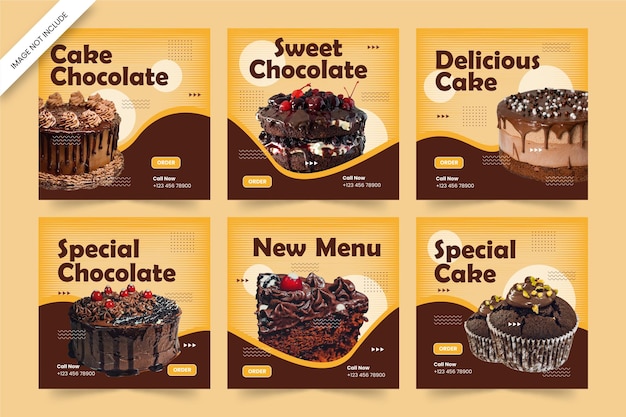 Delicious cake social media post template