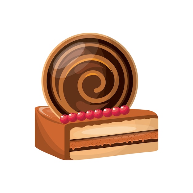 Vector delicious cake sweet portion icon