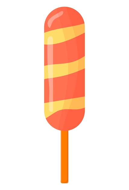 Delicious cartoon ice cream on a stick