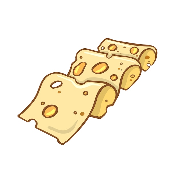 Delicious cartoon style cheese symbol for restaurant menus and websites vector illustration