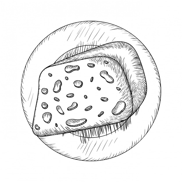 Delicious cheese in drawing icon