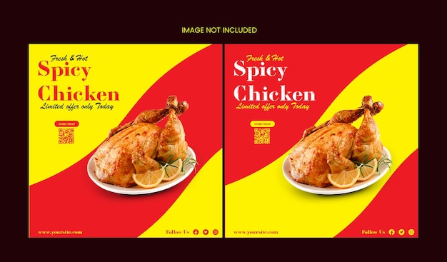 delicious chicken social media post template