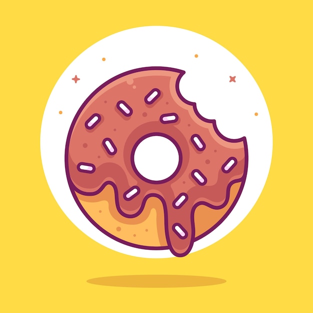 Vector delicious chocolate doughnut food or dessert logo vector icon illustration in flat style