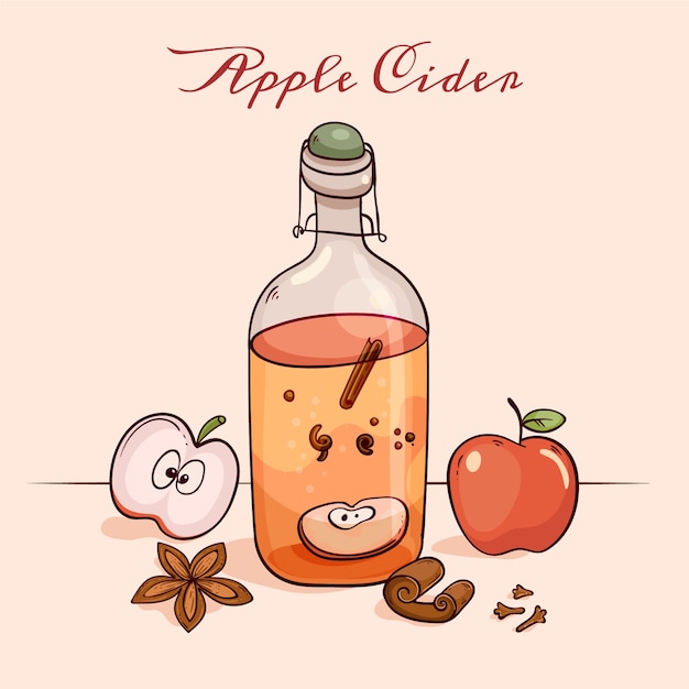 Delicious cider drink illustration