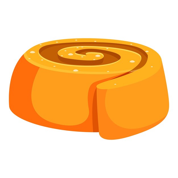 delicious cinnamon roll being sliced open on white background