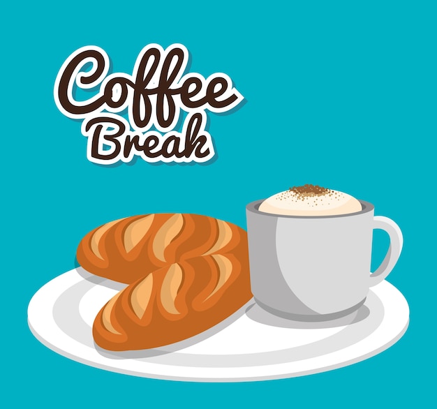 Vector delicious coffee break icon