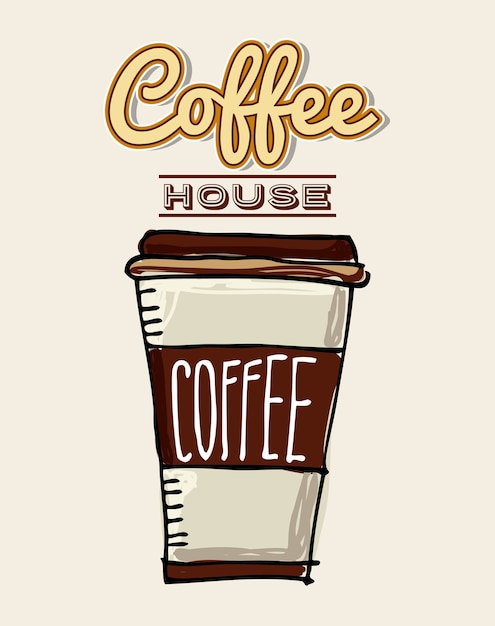 вкусный дизайн кофе, векторная графика eps10 graphic