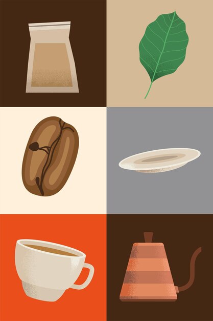 Delicious coffee drink icons