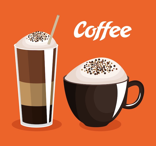 delicious coffee shop products vector illustration design