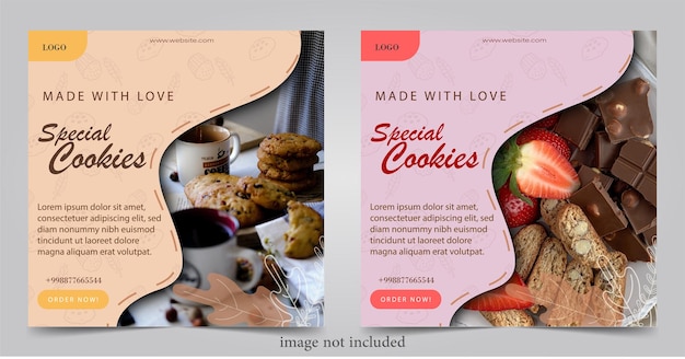 Vector delicious cookie poster flat design