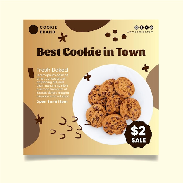 Vector delicious cookies flyer template