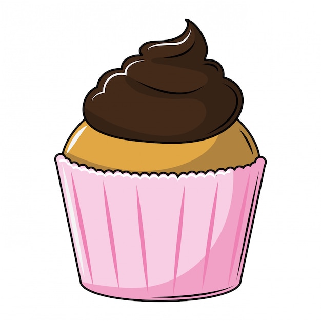 Vector delicious cupcake dessert