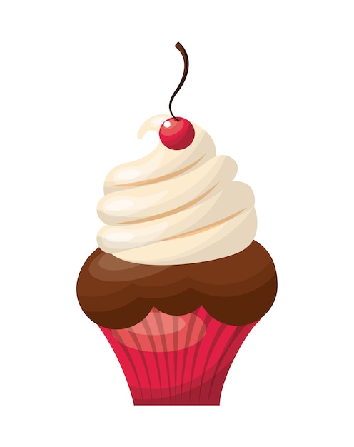 Vector delicious cupcake sweet icon