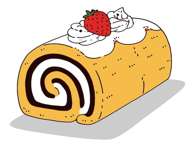 delicious dessert line illustration