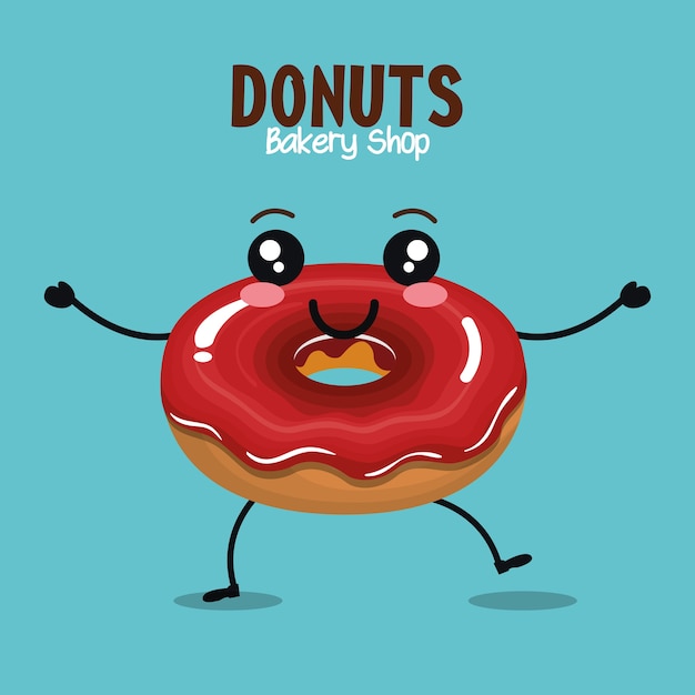 delicious donut comic character 