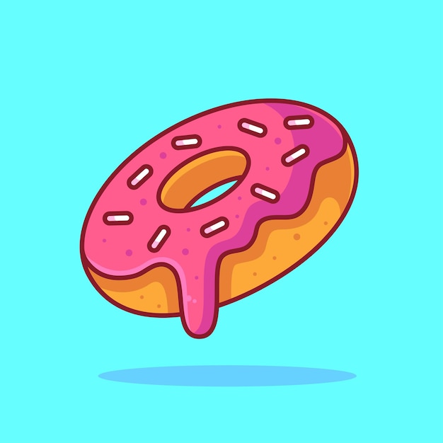 Delicious Donut Logo Vector Icon Illustration Premium Food Logo in Flat Style for Restaurant