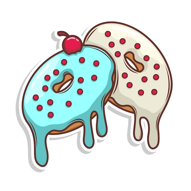 Vector delicious donut vector hand draw illustration