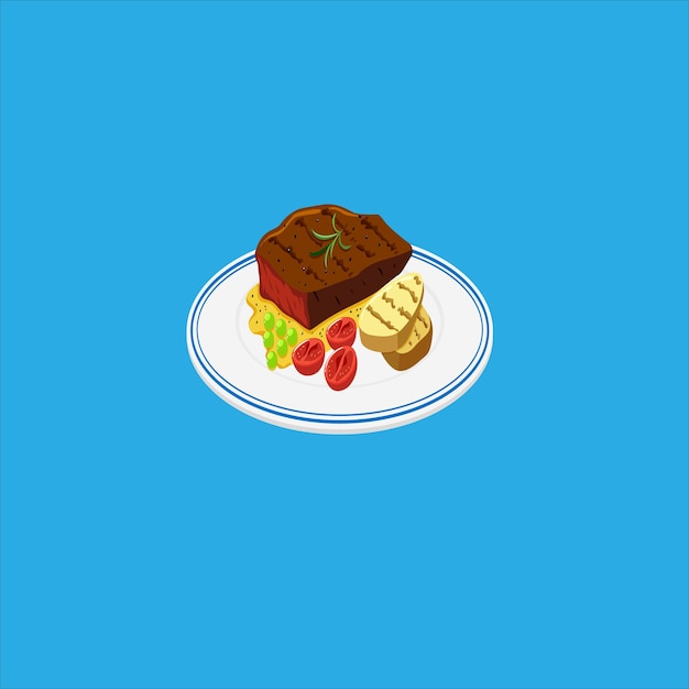 delicious and easy to edit steak vector illustration in eps format