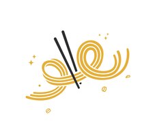delicious elastic noodle doodle